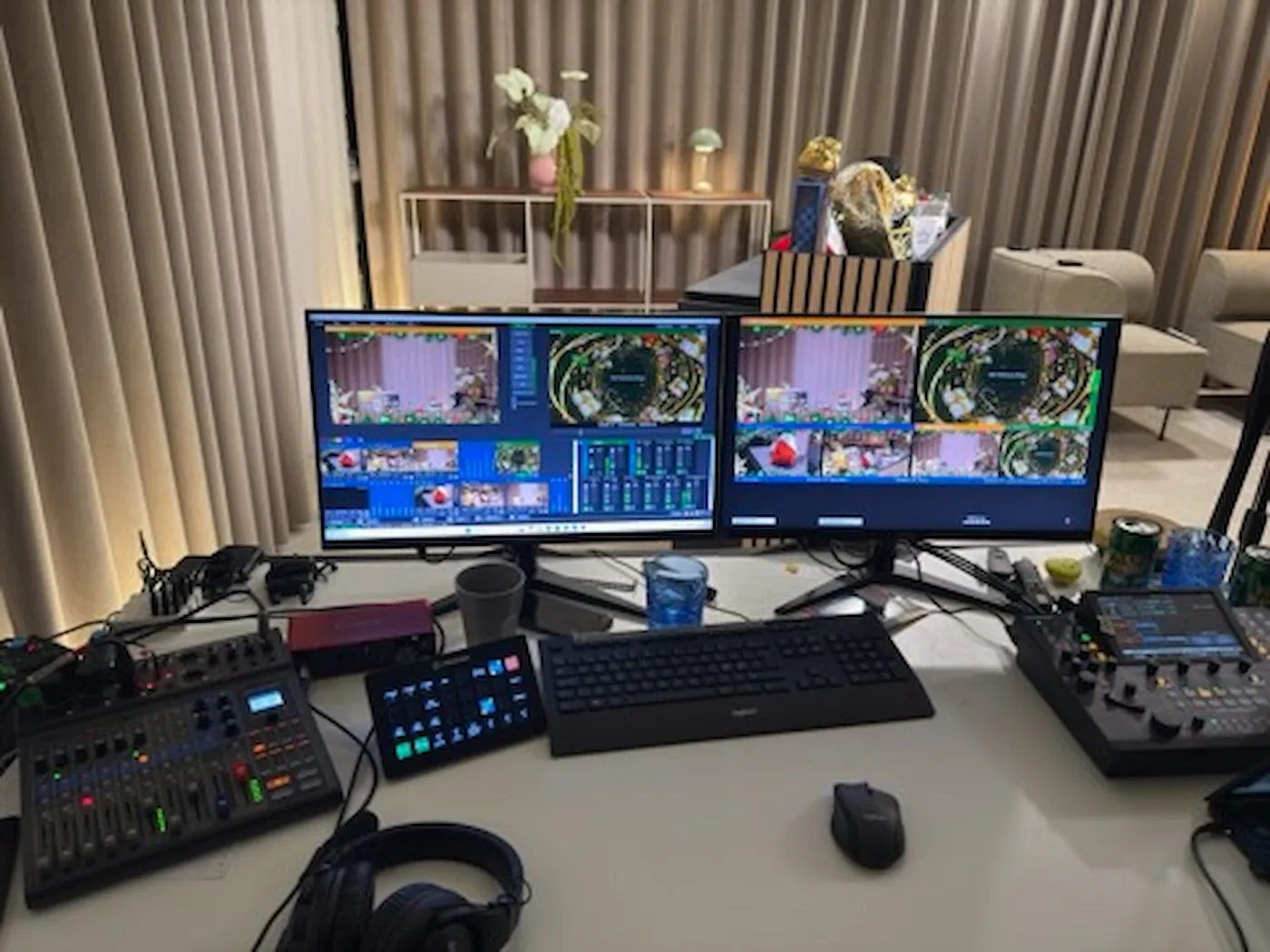 Virtuelle event deltagere på skærm