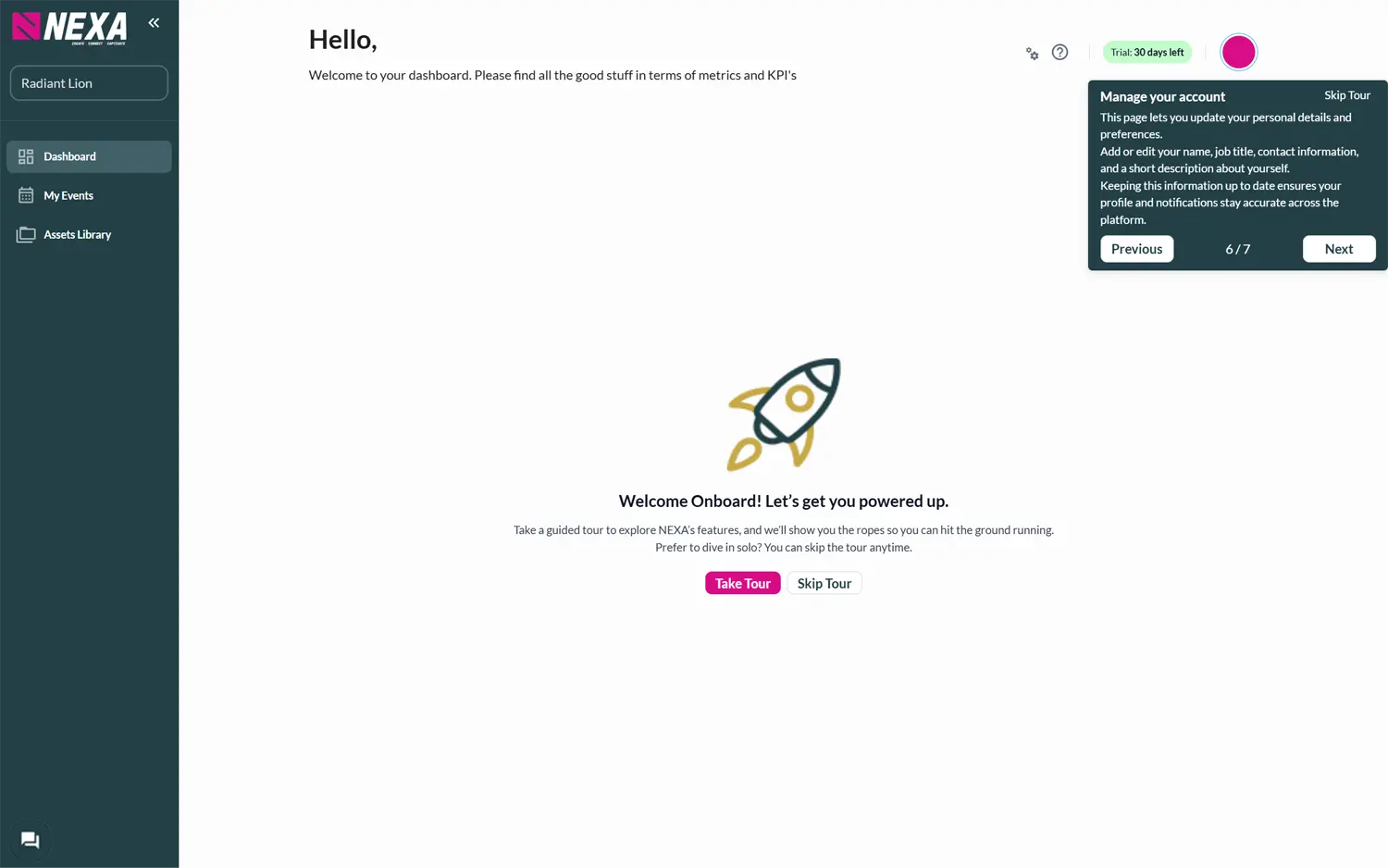 NEXA – administrér din konto
